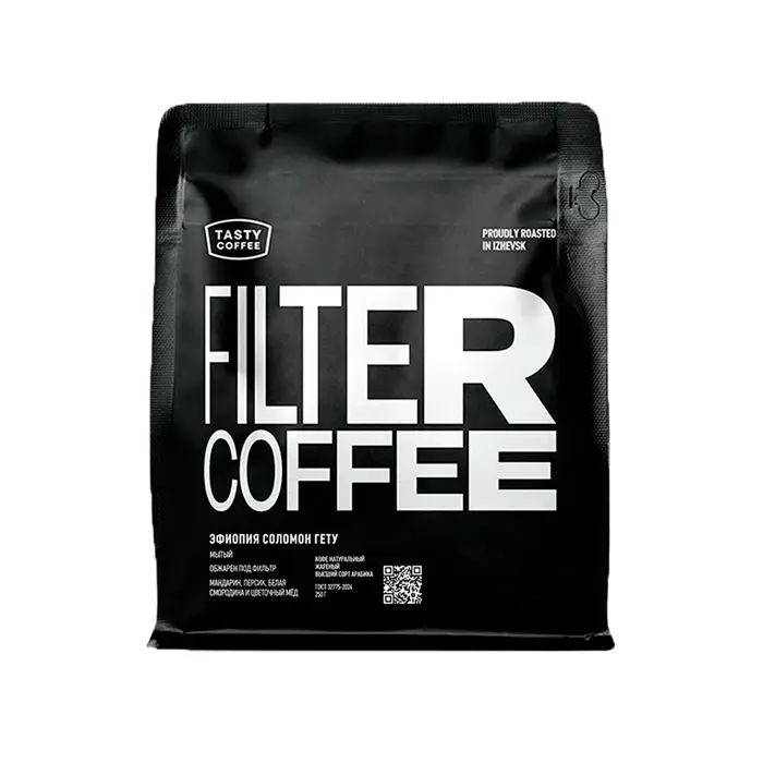 Кофе в зернах, обжаренный микролот под фильтр, Эфиопия Соломон Гету, Тasty Coffee, 250 г