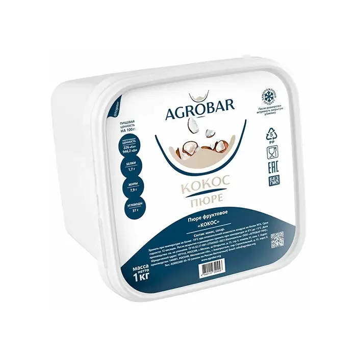 Пюре замороженное Кокос AGROBAR, 1 кг