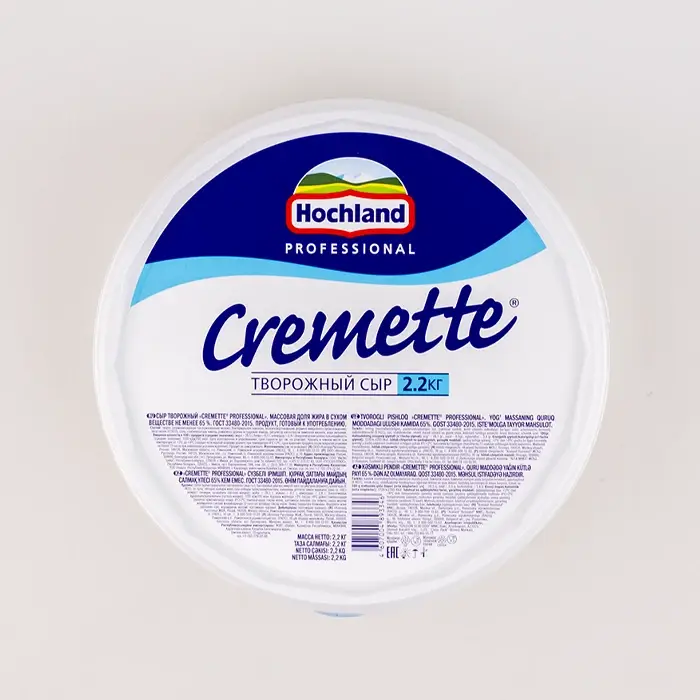 Сыр творожный Cremette 65% Hoсhland Professional, 2,2 кг