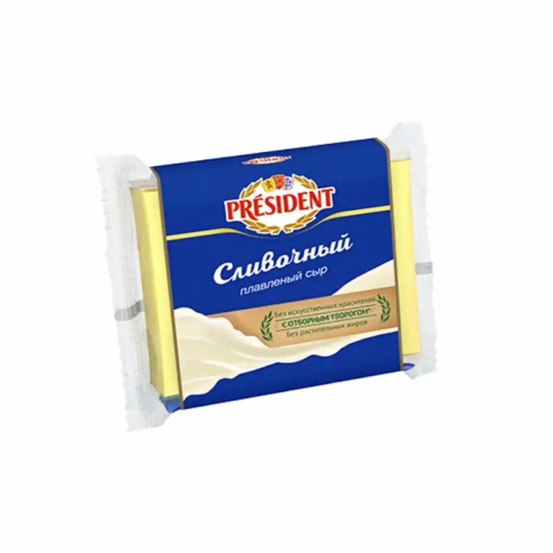 Сыр плавленый ломтевой сливочный 40% President, 300 г