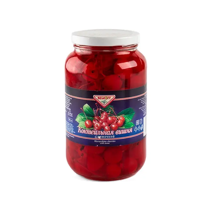 Вишня коктейльная красная с черенком Delcoff, 680 г