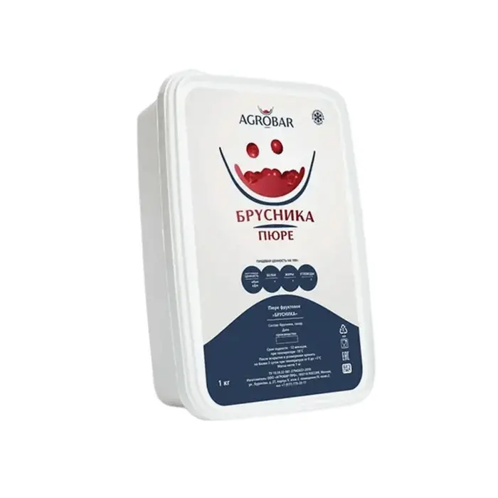 Пюре замороженное Брусника AGROBAR, 1 кг